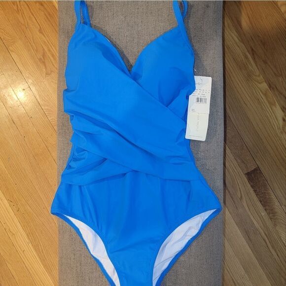 Gottex Royal Blue Women's Ruched and Twisted One-Piece Swimsuit Size 8 - Picture 7 of 14